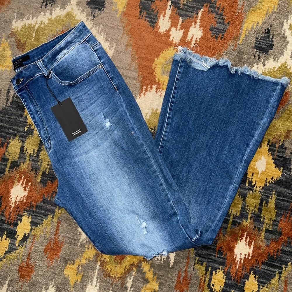 Risen High Rise Distressed Flares